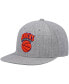 Men's Heathered Gray New York Knicks Hardwood Classics Team 2.0 Snapback Hat