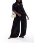 Фото #4 товара ASOS DESIGN Curve mix & match crinkle beach trouser in black