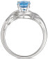 ფოტო #3 პროდუქტის Blue Topaz (1-3/8 ct. t.w.) & Diamond (1/4 ct. t.w.) Swirl Ring in 14k White Gold