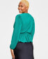 Фото #2 товара Women's Plissé Surplice-Neck Peplum Top, Created for Macy's