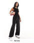 Фото #1 товара River Island Petite wide leg palazzo trouser in black