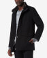 ფოტო #3 პროდუქტის Men's Brooks Melton Wool Car Coat with Faux Fur Collar