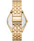 ფოტო #3 პროდუქტის Women's Harlowe Three-Hand Gold-Tone Stainless Steel Bracelet Watch, 38mm