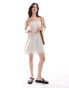 Фото #1 товара & Other Stories linen mini flippy dress with adjustable straps and panelled seams in light beige