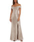 Фото #1 товара Nightway Cold-Shoulder Foil Gown