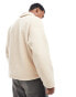 ADPT teddy fleece collared half zip in cream