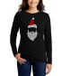 ფოტო #1 პროდუქტის Women's Santa Claus Word Art Long Sleeve T-shirt
