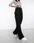 Mango straight leg slouchy tailored trousers in black