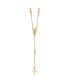 ფოტო #1 პროდუქტის 14K Yellow Gold Rosary Miraculous Medal Cross Y-Drop Necklace 18"