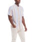 Фото #7 товара Men's Short Sleeve Stripe Linen Cotton Shirt