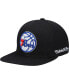 Фото #1 товара Men's Black Philadelphia 76Ers English Dropback Snapback Hat