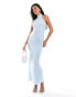 Фото #1 товара ASOS DESIGN textured lace halter neck maxi dress in baby blue