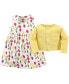 Фото #2 товара Костюм для малышей Luvable Friends платье и кардиган 2шт, Тюльпаны