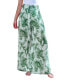 ფოტო #1 პროდუქტის Women's Tropical Smocked Waist Wide Leg Pants