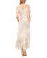 ფოტო #2 პროდუქტის Women's Floral Cold-Shoulder Ruffle-Hem Midi Dress