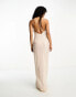 Фото #4 товара 4th & Reckless sequin square neck low cross back maxi dress in cream