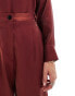 ASOS DESIGN metallic straight leg tailored trouser co-ord in burgundy