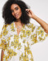 ASOS EDITION gathered waist broderie midi dress in floral print