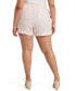 Plus Size Modern Fit Seamed Linen Shorts