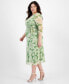 Фото #3 товара Plus Size Floral-Print Midi Wrap Dress