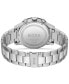 Men's Allure Chronograph Silver-Tone Stainless Steel Bracelet Watch 44mm