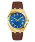 ფოტო #1 პროდუქტის Men's Analog Brown Genuine Leather Watch 42mm