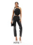 Фото #1 товара Only Petite Emily faux leather ankle trousers in black