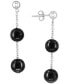 ფოტო #1 პროდუქტის EFFY® Onyx Bead Chain Drop Earrings in Sterling Silver (Also available in Lapis)