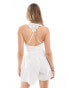 Фото #3 товара Miss Selfridge broderie strappy back detail playsuit in cream