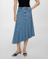 ფოტო #1 პროდუქტის Women's Asymmetrical Denim Skirt