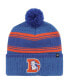 Фото #1 товара Men's Royal Denver Broncos Fadeout Cuffed Knit Hat with Pom