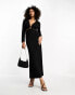 Фото #2 товара Never Fully Dressed textured cut-out tassel midaxi dress in black