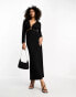 Фото #1 товара Never Fully Dressed textured cut-out tassel midaxi dress in black