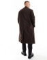 River Island Studio wool coat in dark brown