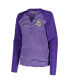 Фото #3 товара Women's Purple Minnesota Vikings Maverick Waffle Henley Long Sleeve T-shirt