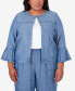Фото #1 товара Plus Size Bayou Chambray 3/4 Sleeve Jacket