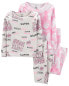 Фото #25 товара Kid 4-Piece Tie-Dye 100% Snug Fit Cotton Pajamas 4