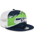 Фото #4 товара Men's College Navy Seattle Seahawks Tear Trucker 9FIFTY Snapback Hat