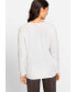 Фото #2 товара Women's Long Sleeve Solid V-Neck T-Shirt containing TENCEL[TM] Modal