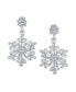 Фото #2 товара Holiday Party Flower Christmas Frozen Winter Cubic Zirconia CZ Large Snowflake Dangle Stud Earrings For Women Teen .925 Sterling Silver