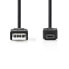 Nedis CCGB60500BK20 - 2 m - USB A - USB B - USB 2.0 - 480 Mbit/s - Black