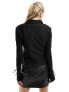 Фото #5 товара Y.A.S lace v-neck shirt with tie sleeve detail in black