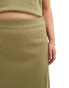 COLLUSION Plus textured maxi skirt co-ord in khaki