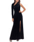 Women's Velvet Asymmetrical-Neck One-Sleeve Gown