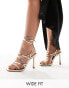 Фото #1 товара ASOS DESIGN Wide Fit Native strappy heeled sandals in gold