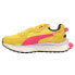 Фото #3 товара Puma Wild Rider Vintage Lace Up Womens Yellow Sneakers Casual Shoes 384591-05