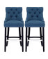 Фото #1 товара 29" Linen Tufted Buttons Upholstered Wingback Bar Stool (Set of 2)