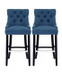 29" Linen Tufted Buttons Upholstered Wingback Bar Stool (Set of 2)