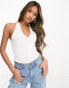 ASOS DESIGN halter neck bodysuit in white