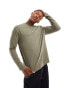 ASOS DESIGN long sleeve t-shirt with crew neck in khaki